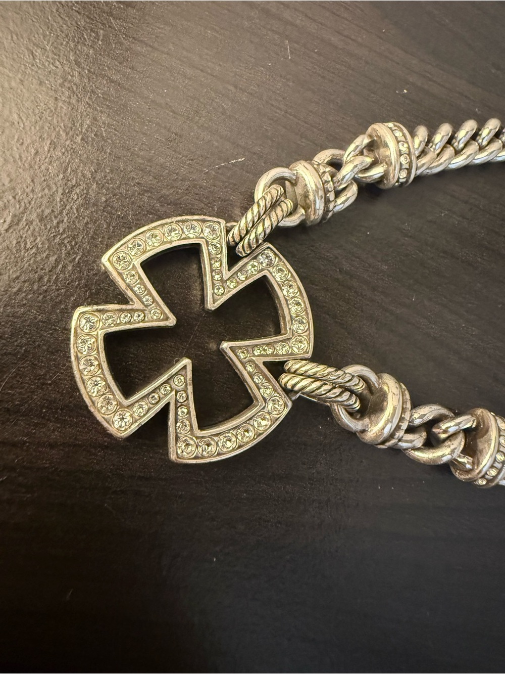 Brighton Silver-Tone Chain Necklace with Cross Motif - Picture 4 of 6